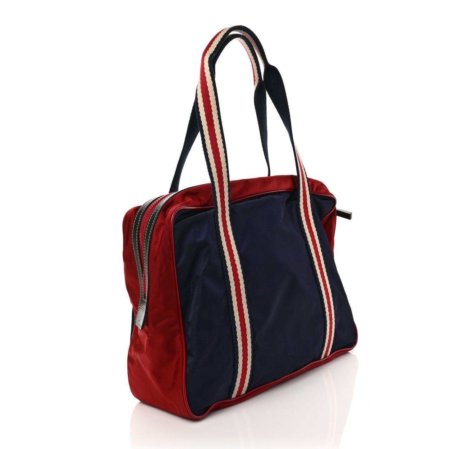 Nylon Tote Blue Red Multicolor
