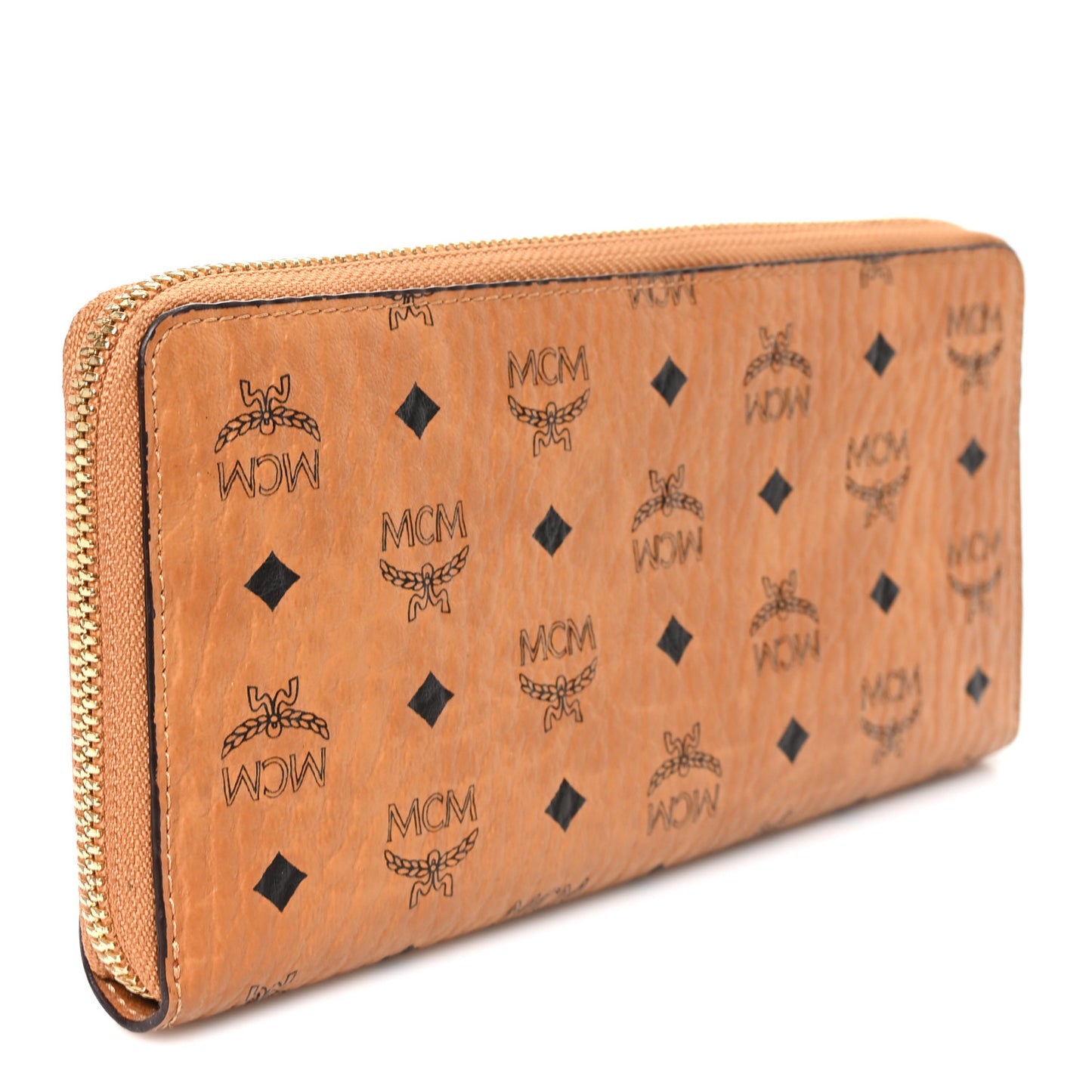 Visetos Large Zip Around Wallet Cognac