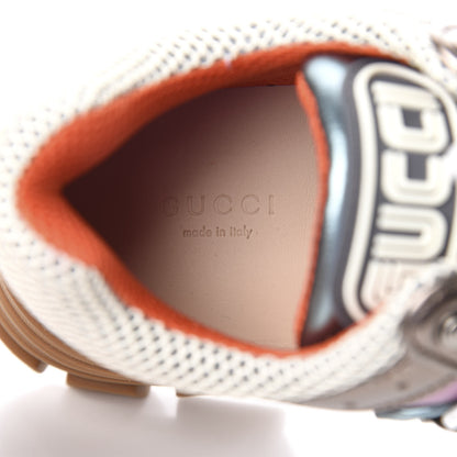 Gucci X SEGA Metallic Calfskin Mesh Womens Flashtrek Sneakers 39 Rame Mystic White Lago 8 of 9