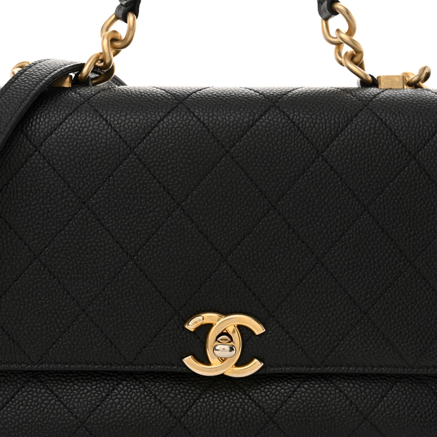 Chanel Grained Calfskin Small Stitched Flap Black 9 of 12