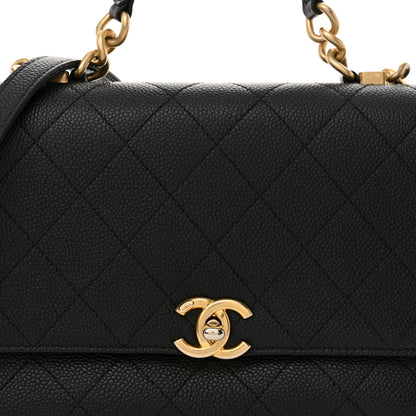 Chanel Grained Calfskin Small Stitched Flap Black 9 of 12