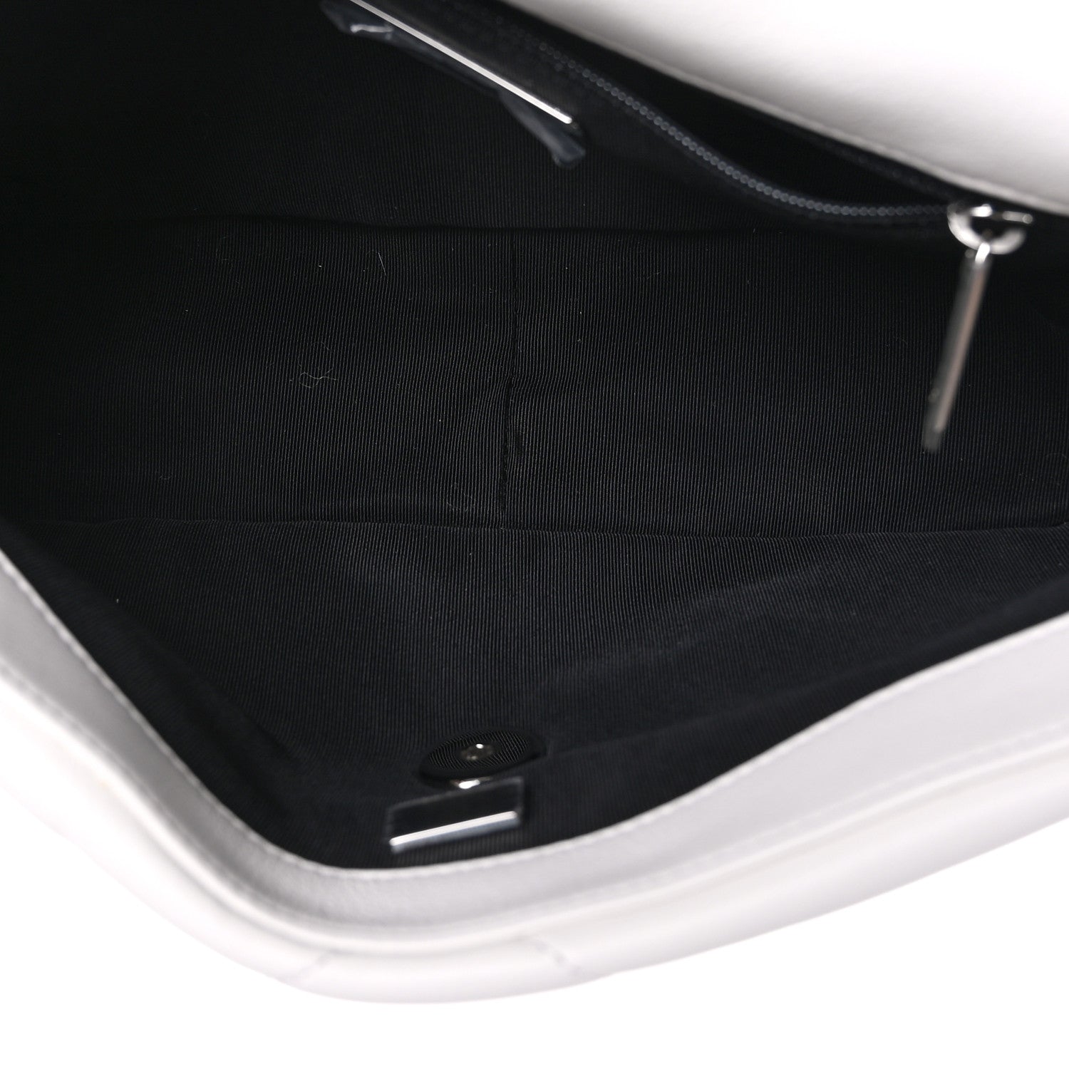 Chanel Glossy Calfskin Quilted Medium Chanel 19 Flap White Black 5 of 9