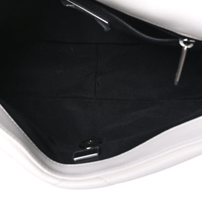 Chanel Glossy Calfskin Quilted Medium Chanel 19 Flap White Black 5 of 9