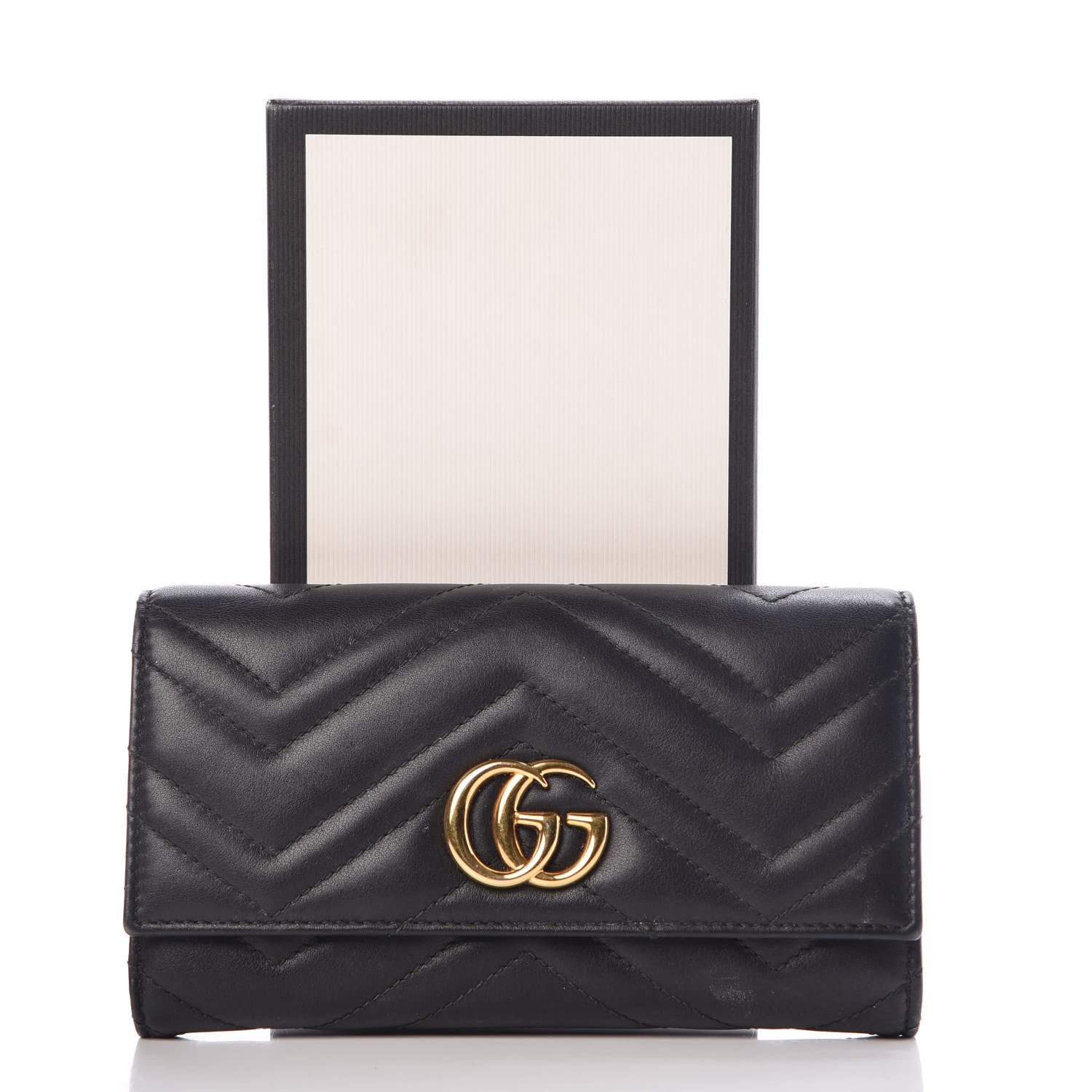 Gucci Calfskin Matelasse GG Marmont Continental Wallet Black 16 of 16