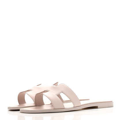 Hermes Box Calfskin Oran Sandals 39 Rose Pale 3 of 8