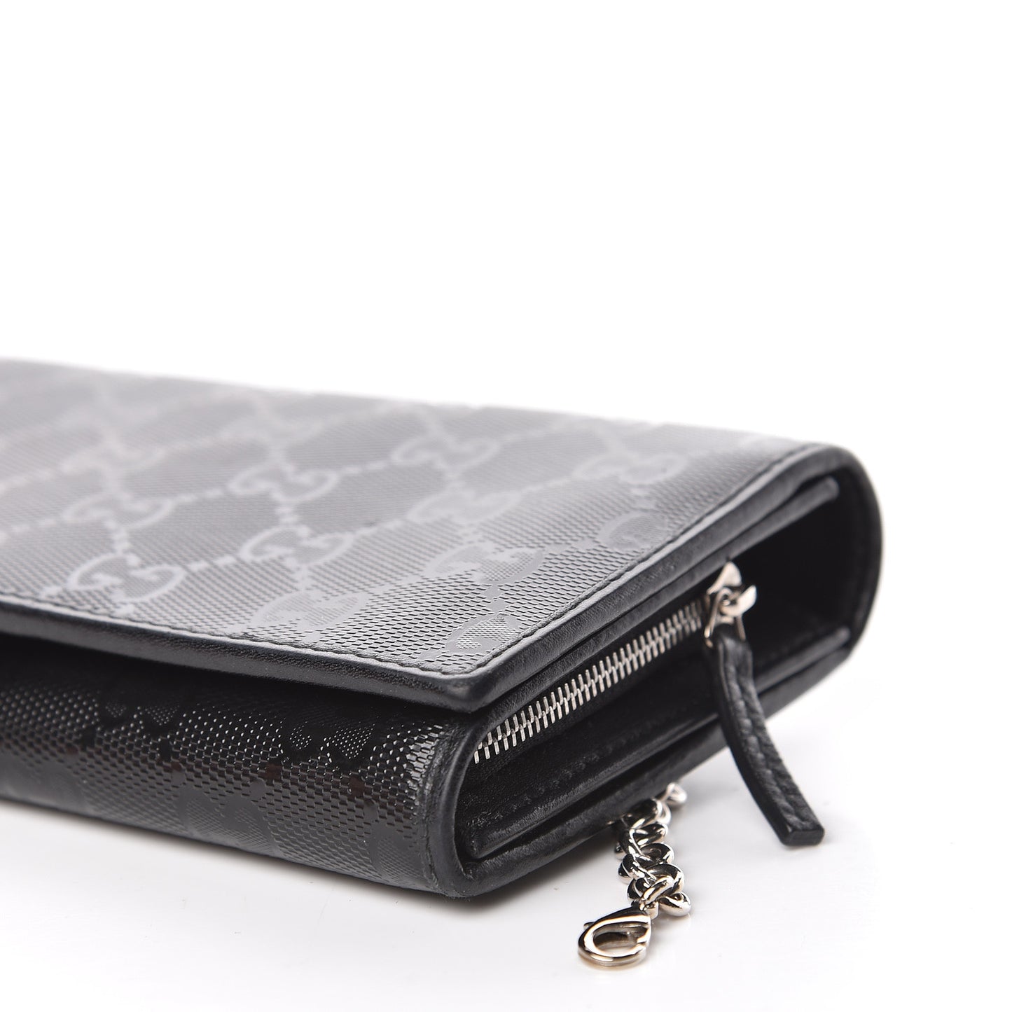 Imprime Monogram GG Pierce Chain Clutch Wallet Black