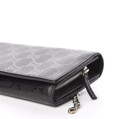 Gucci Imprime Monogram GG Pierce Chain Clutch Wallet Black 6 of 12
