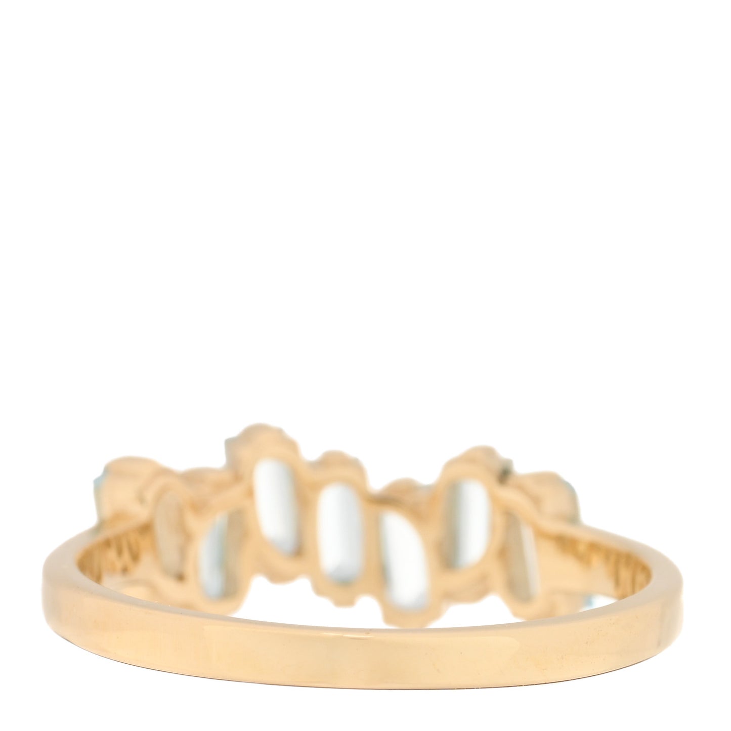 18K Yellow Gold Blue Topaz Amalfi Half Band Ring 51 5.75