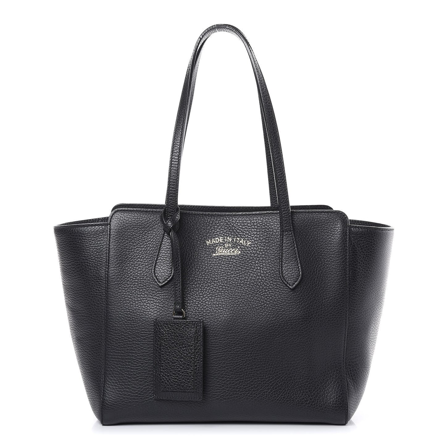Pebbled Calfskin Small Swing Tote Black