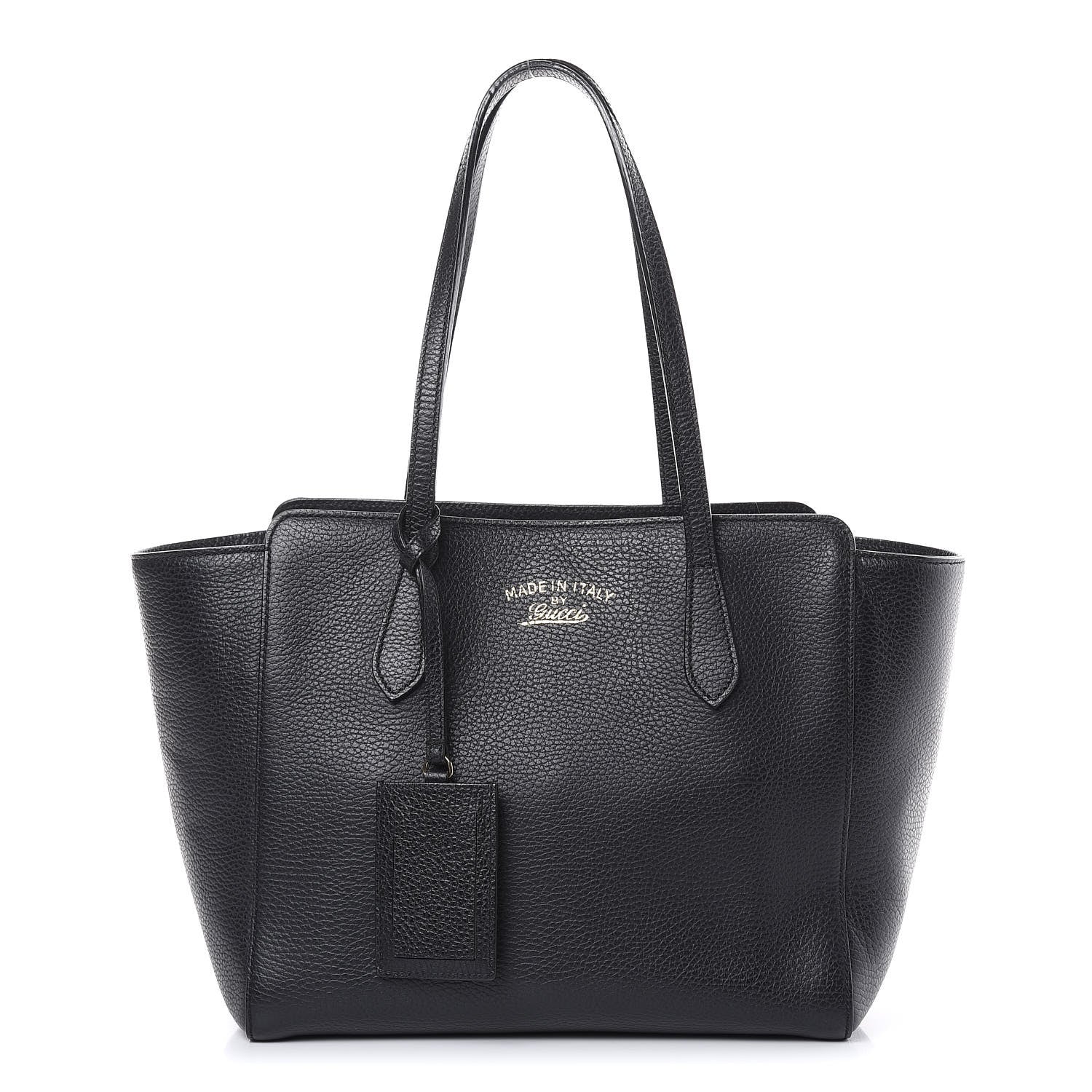 Gucci Pebbled Calfskin Small Swing Tote Black 1 of 9