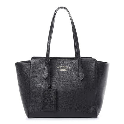 Gucci Pebbled Calfskin Small Swing Tote Black 1 of 9