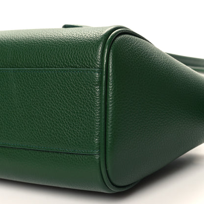 Salvatore Ferragamo Hammered Calfskin Small Firenze East West Tote Bag Forest Green 10 of 10