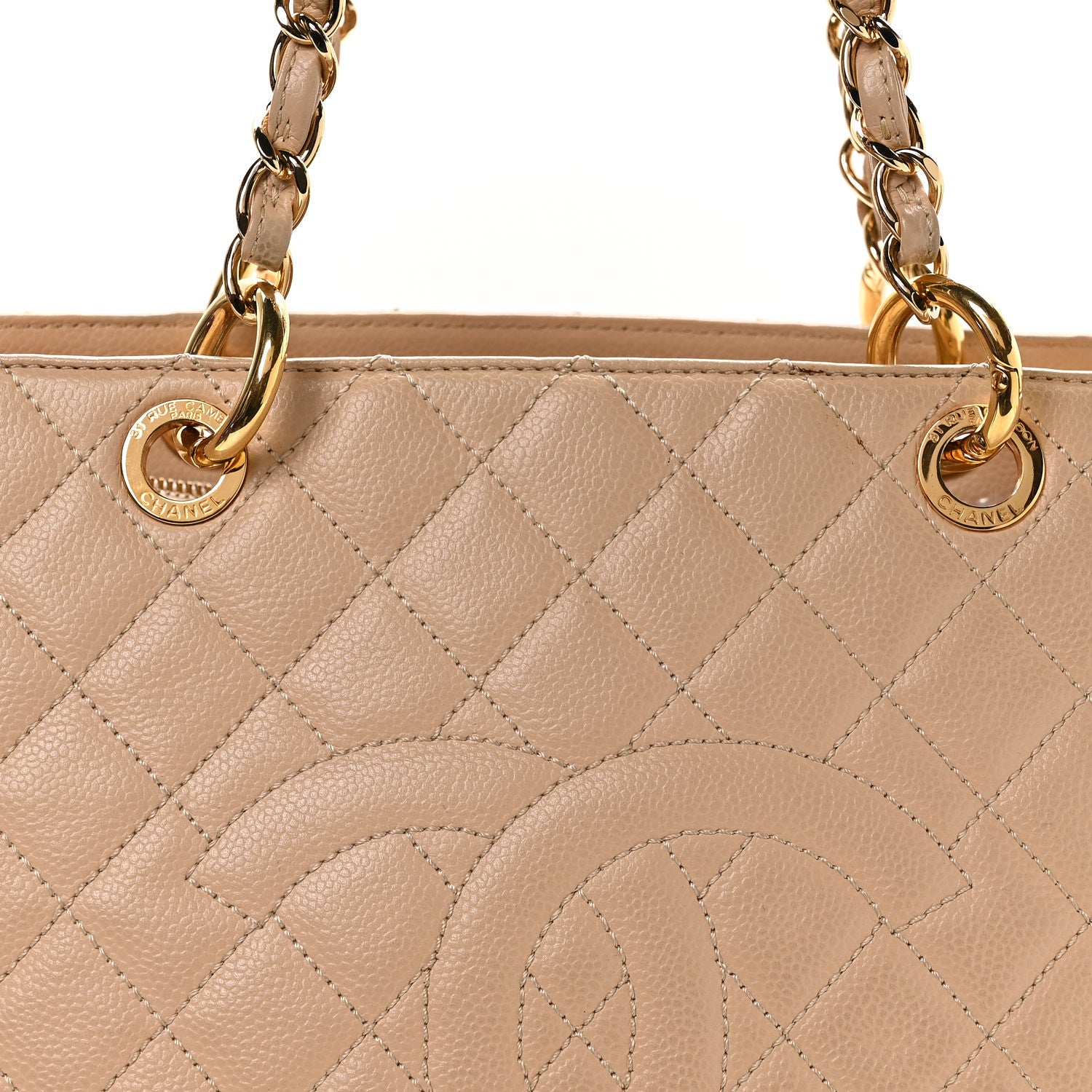 Chanel Caviar Quilted Grand Shopping Tote GST Beige Clair 8 of 10