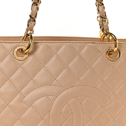 Chanel Caviar Quilted Grand Shopping Tote GST Beige Clair 8 of 10