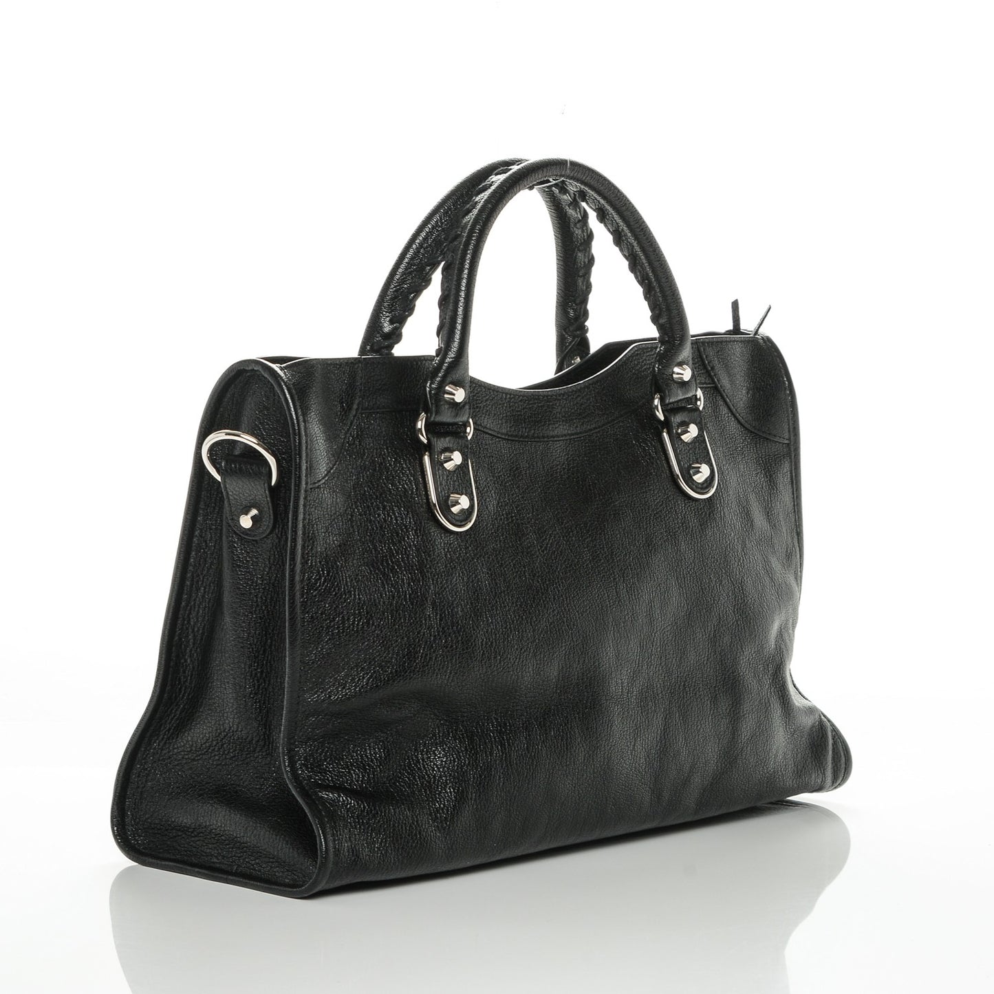 Chevre Silver Metallic Edge City Black