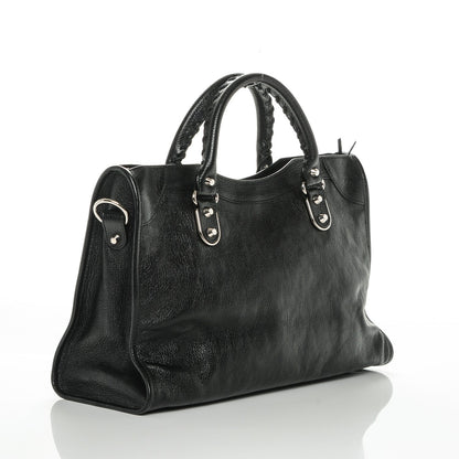 Balenciaga Chevre Silver Metallic Edge City Black 3 of 7