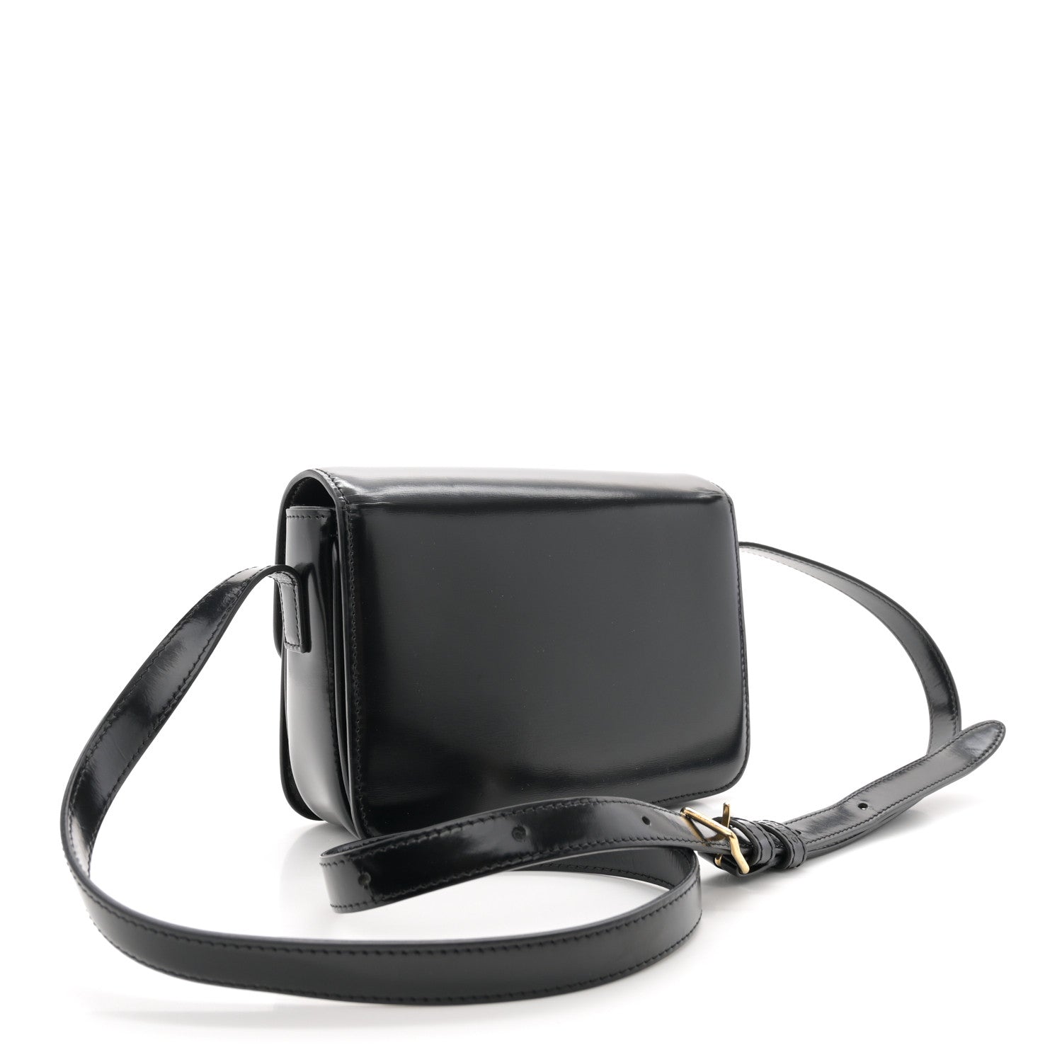 Celine Shiny Calfskin Teen Cuir Triomphe Black 3 of 12