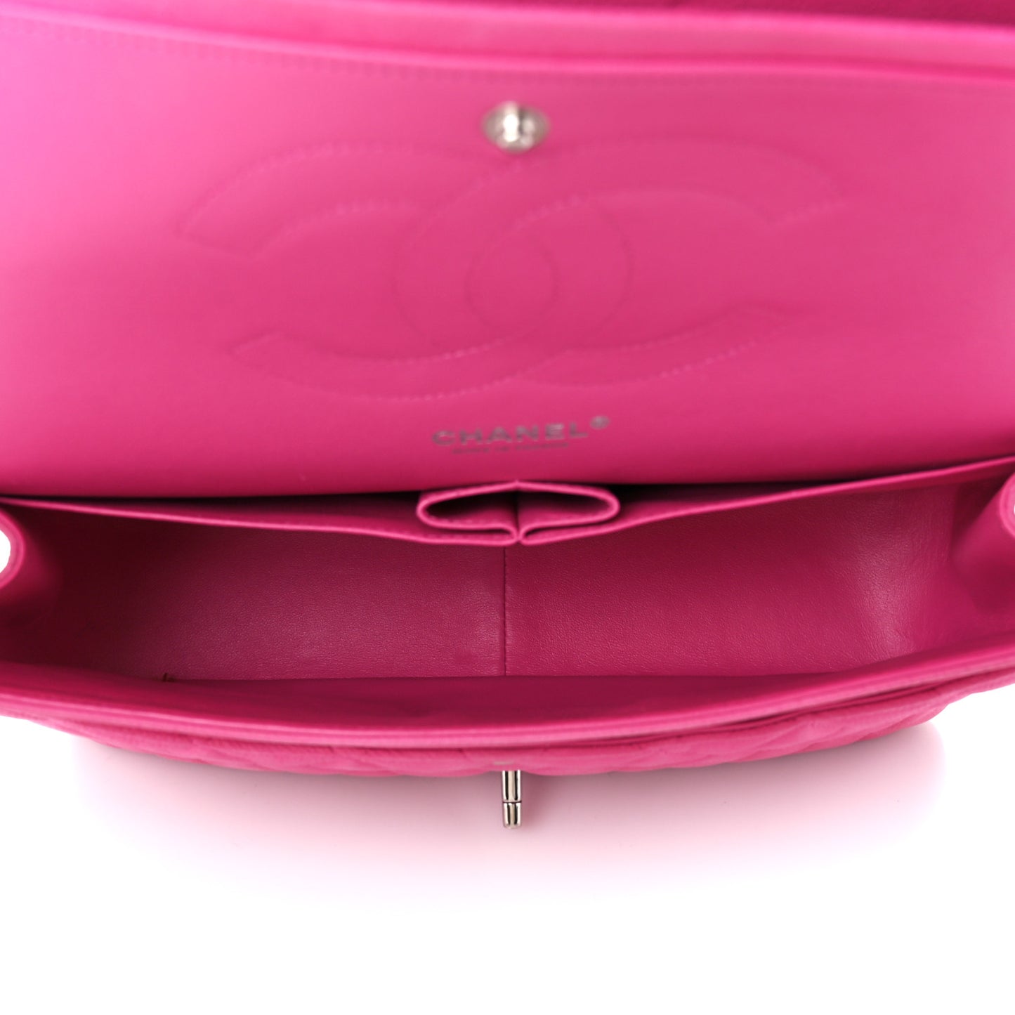 Iridescent Caviar Quilted Jumbo Double Flap Pink