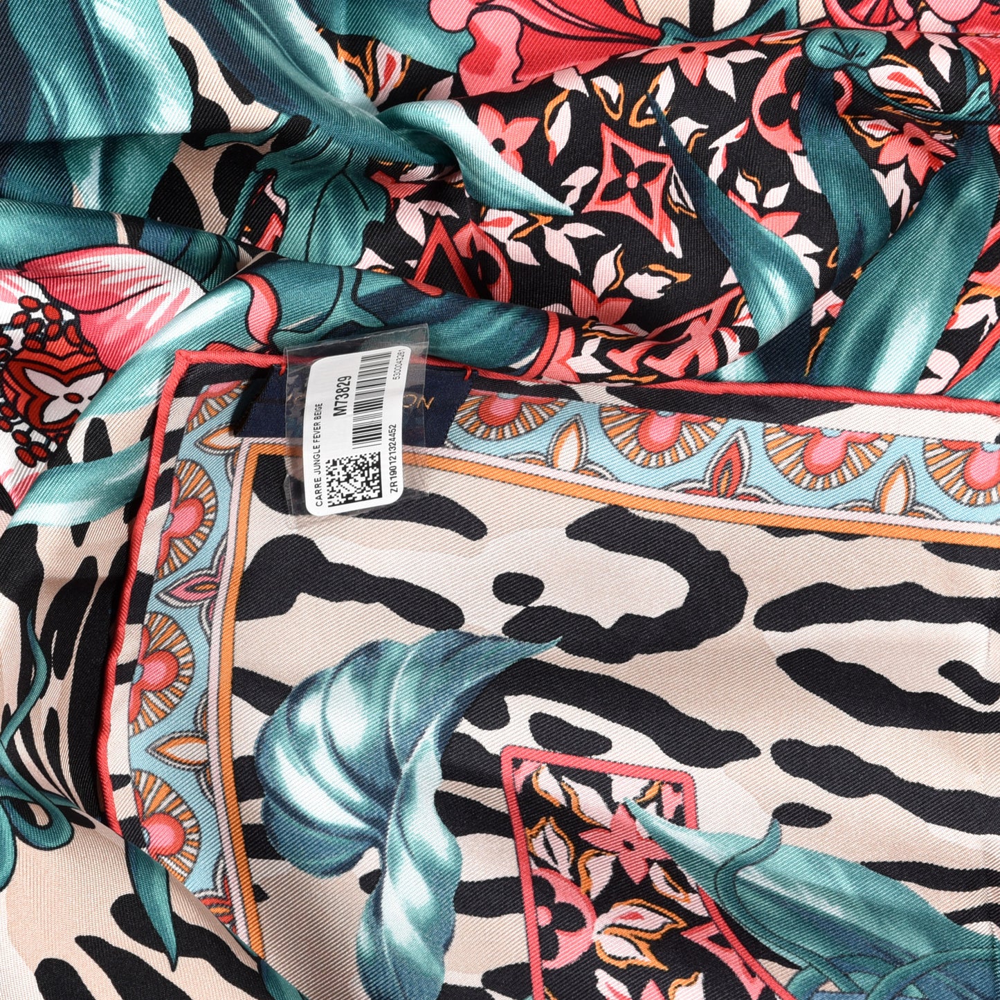 Silk Jungle Fever Scarf Beige