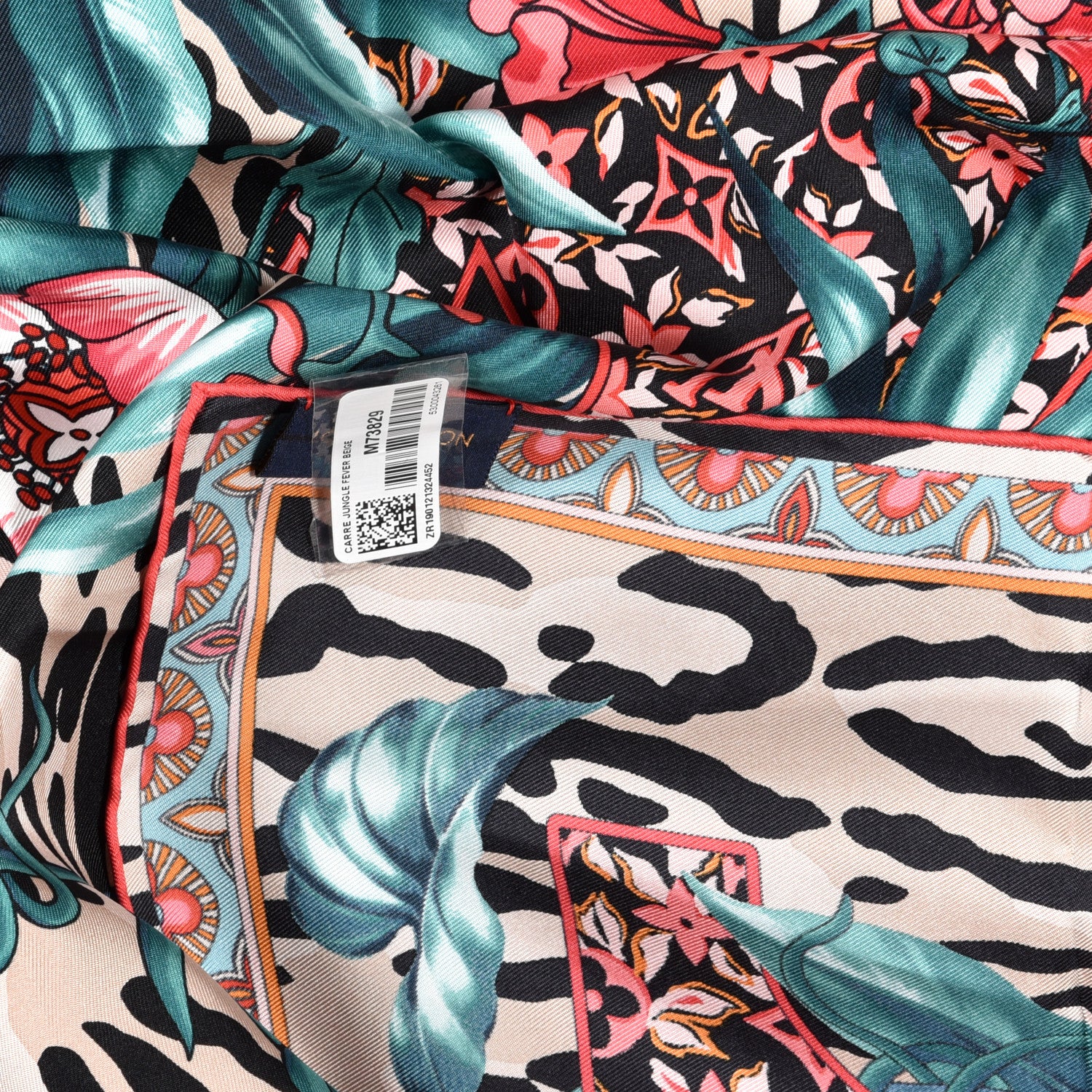 Louis Vuitton Silk Jungle Fever Scarf Beige 3 of 3