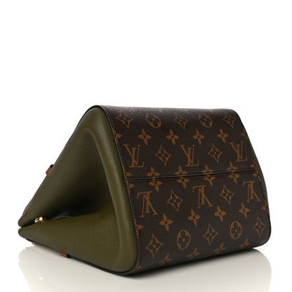 Louis Vuitton Calfskin Monogram Fold Tote PM Cream Khaki Black 3 of 9