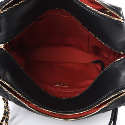 Chanel Lambskin Quilted Large Bowling Bag Black 5 of 12