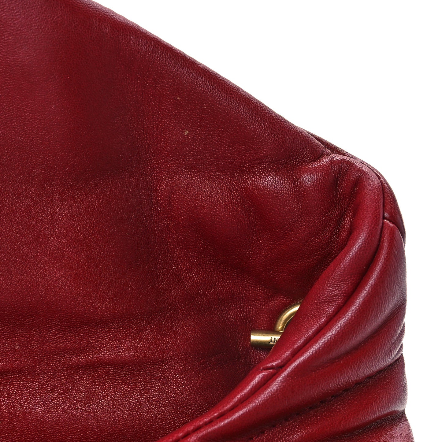 Lambskin Quilted Toy Loulou Puffer Monogram Chain Satchel Red