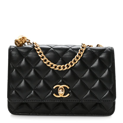 Chanel Lambskin Quilted Pillow Crush Wallet On Chain WOC Black 1 of 11