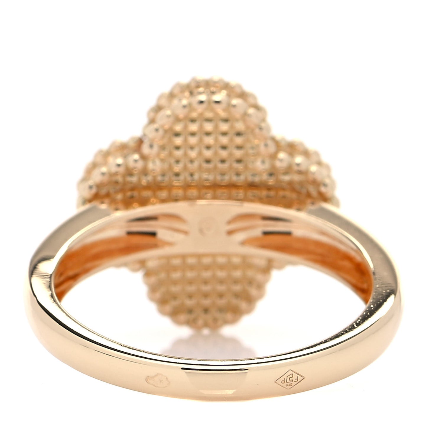 18K Yellow Gold Diamond Black Onyx Vintage Alhambra Ring 54 7