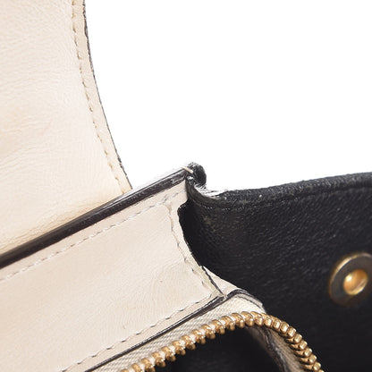 Celine Calfskin Suede Whipsnake Medium Trapeze Black White 12 of 18