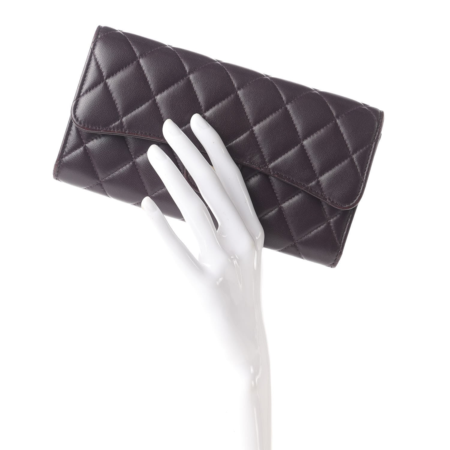 Chanel Lambskin Quilted Large Gusset Flap Wallet Purple 2 of 10