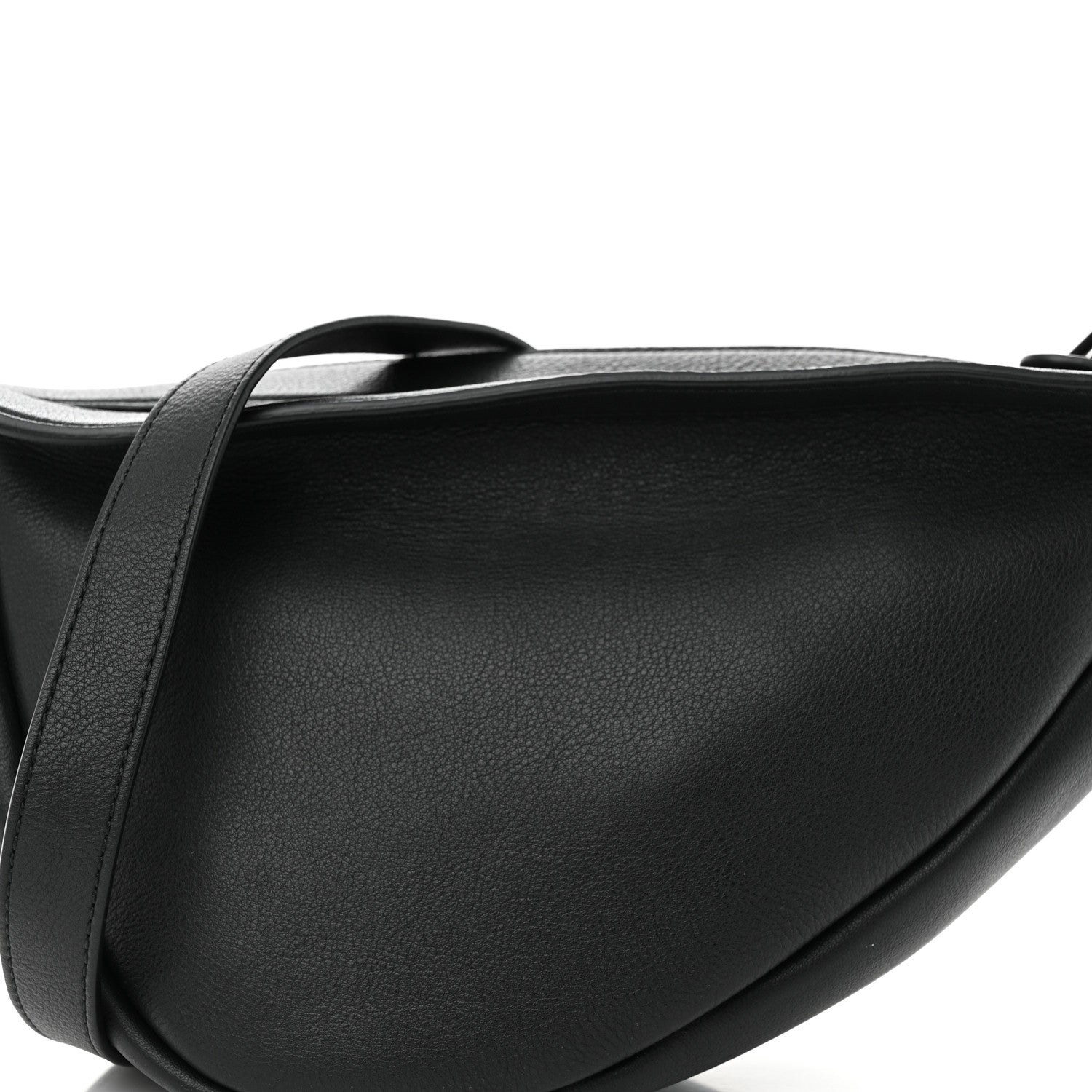 The Row Smooth Calfskin Small Slouchy Banana Bag Black 7 of 9