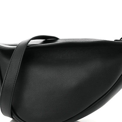 The Row Smooth Calfskin Small Slouchy Banana Bag Black 7 of 9