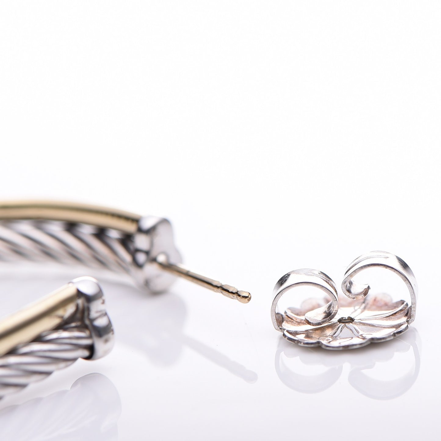 Sterling Silver 18K Yellow Gold 48mm Large Oval Crossover Cable Hoop Earrings