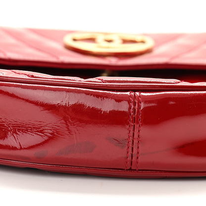Chanel Patent Quilted Chevron Mini Flap Bag Red 11 of 11