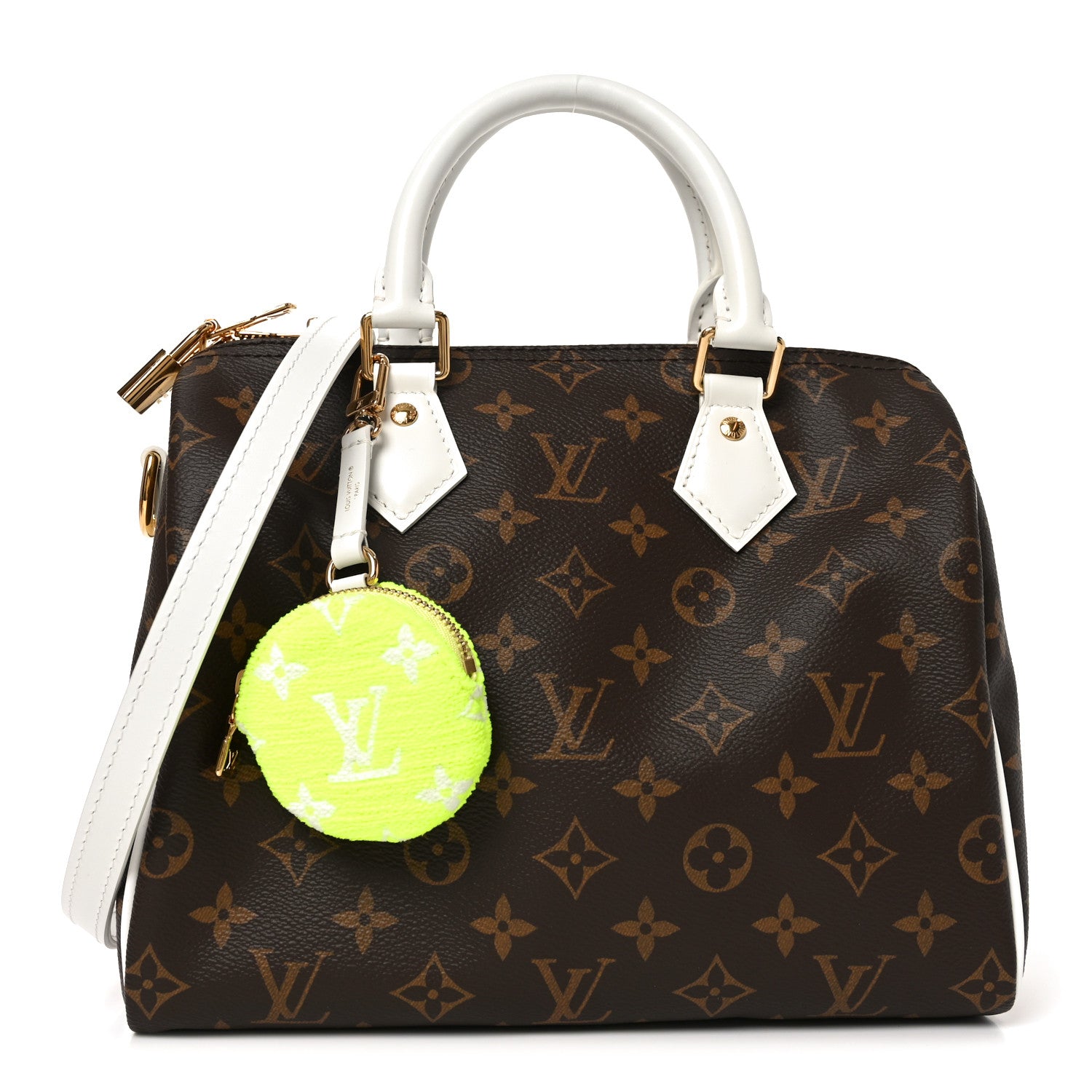 Louis Vuitton Monogram LV Match Speedy Bandouliere 25 White 1 of 9