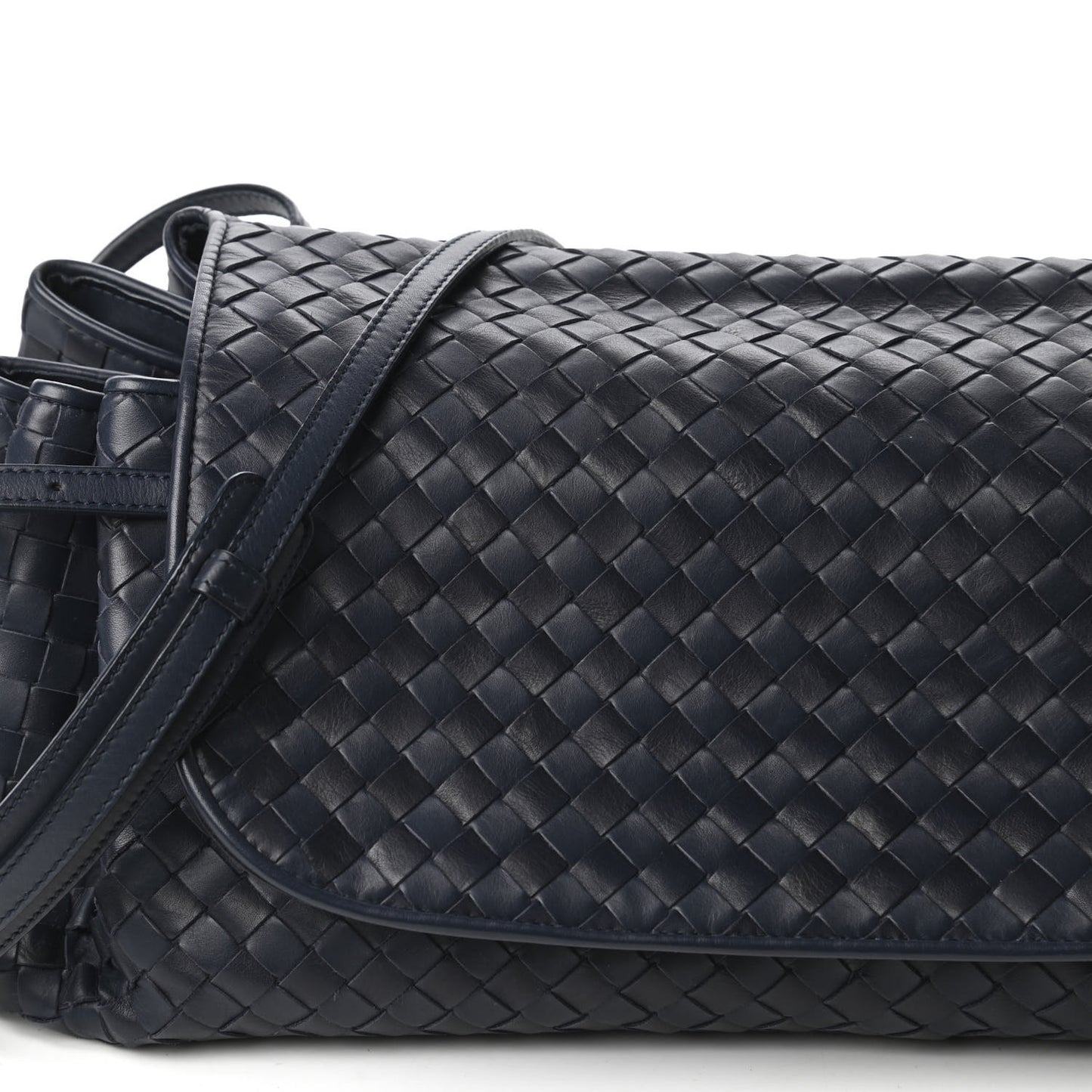 Nappa Intrecciato Messenger Bag Blue