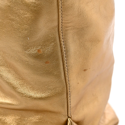 Saint Laurent Lambskin Teddy Drawstring Bag Gold 10 of 11