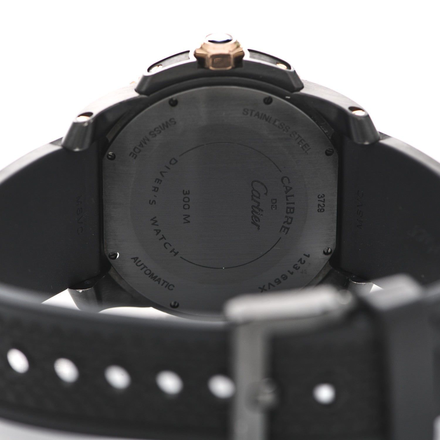 Cartier ADLC Stainless Steel 18K Pink Gold Rubber 42mm Calibre de Cartier Diver Automatic Watch Black 4 of 6