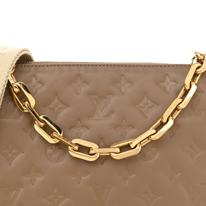 Louis Vuitton Lambskin Embossed Monogram Coussin PM Taupe 8 of 11