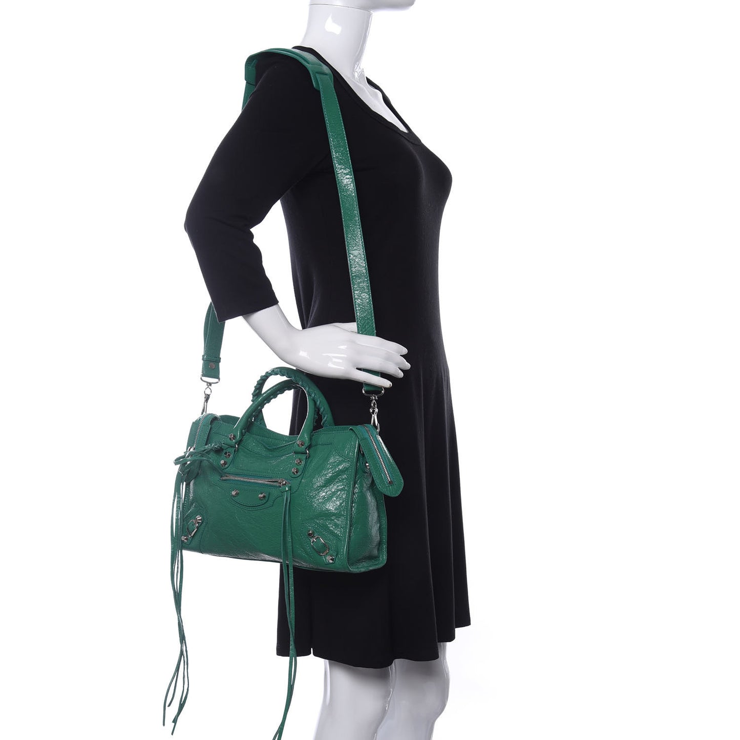 Agneau Classic Silver Hardware S City Magic Green