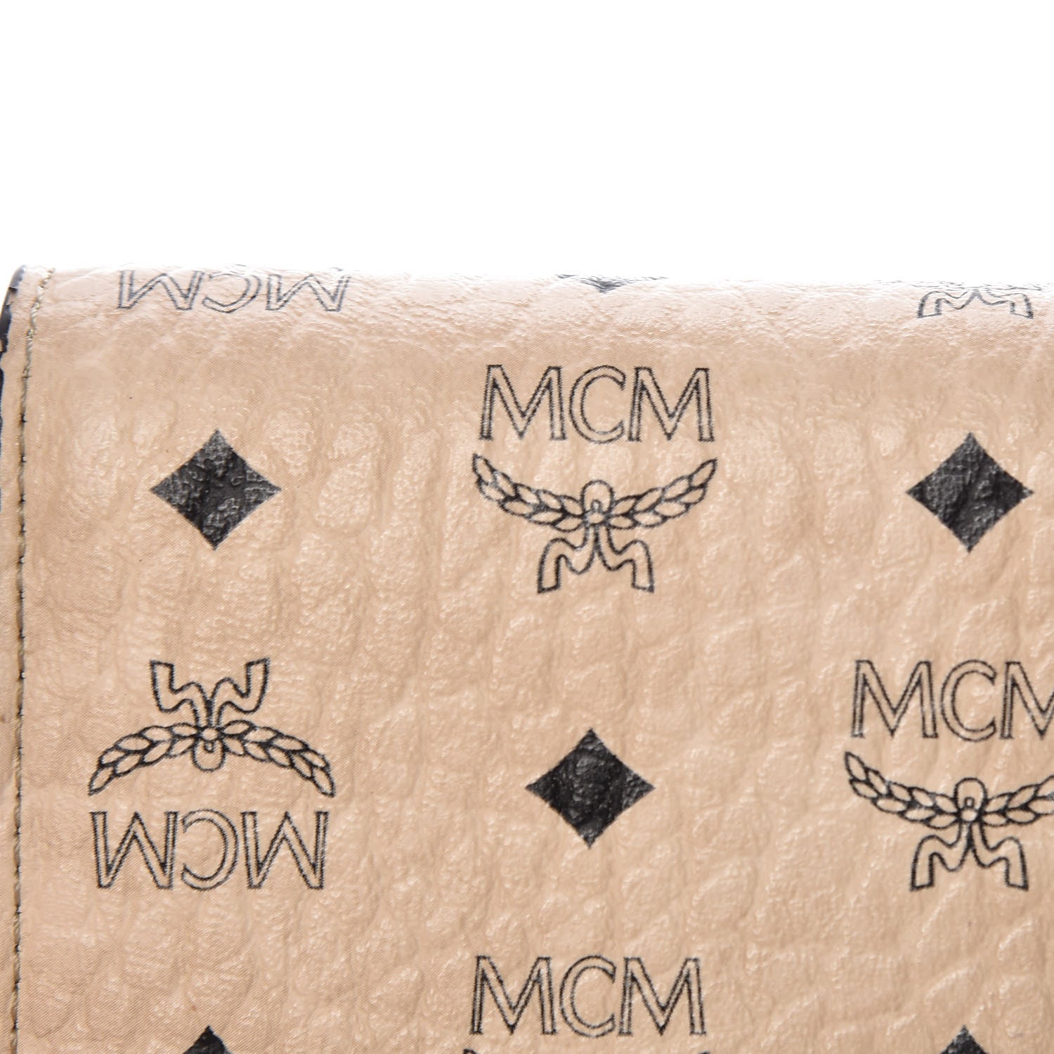 MCM Visetos Tri-Fold Wallet Beige 14 of 14
