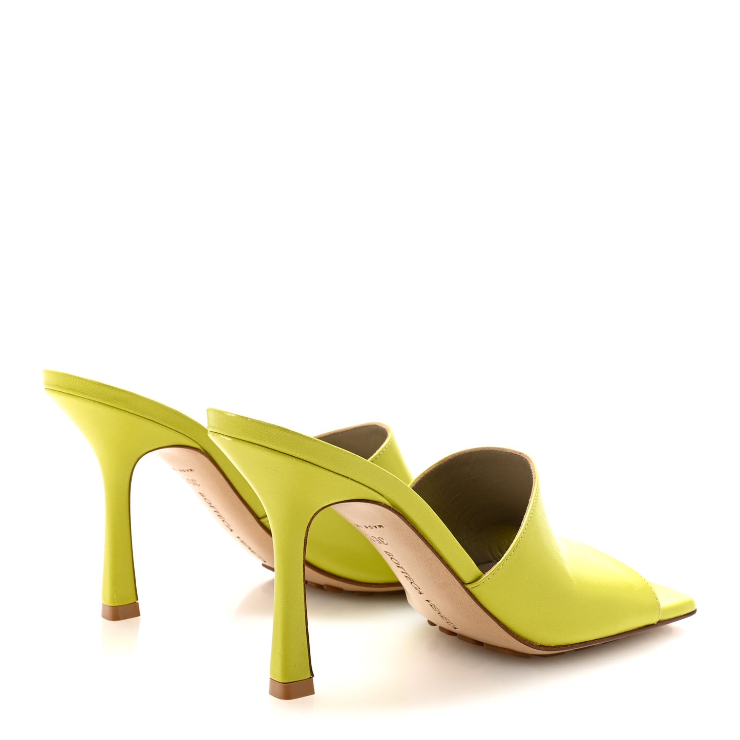 Lambskin Stretch Mule Sandals 35.5 Kiwi