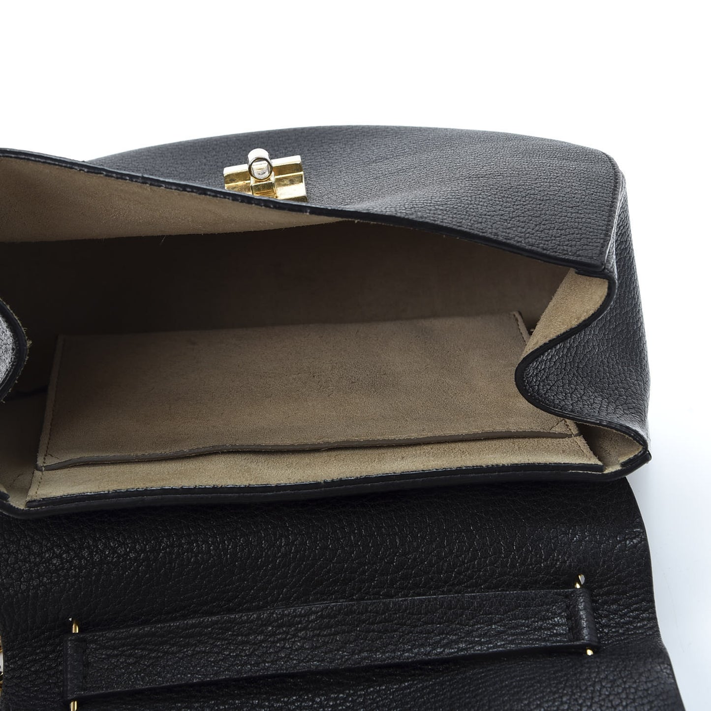 Grained Lambskin Drew Shoulder Bag Black