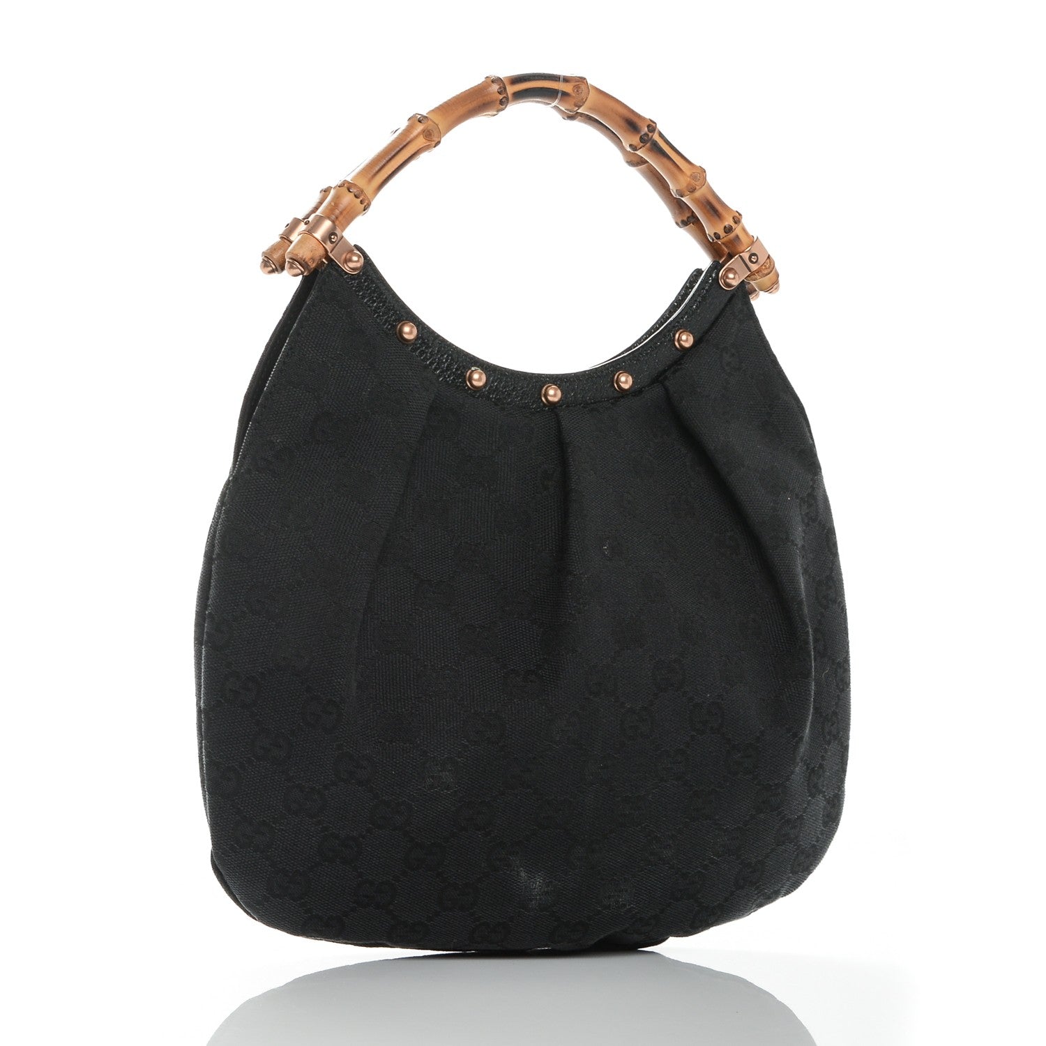 Gucci Monogram Bamboo Small Handbag Black 3 of 10