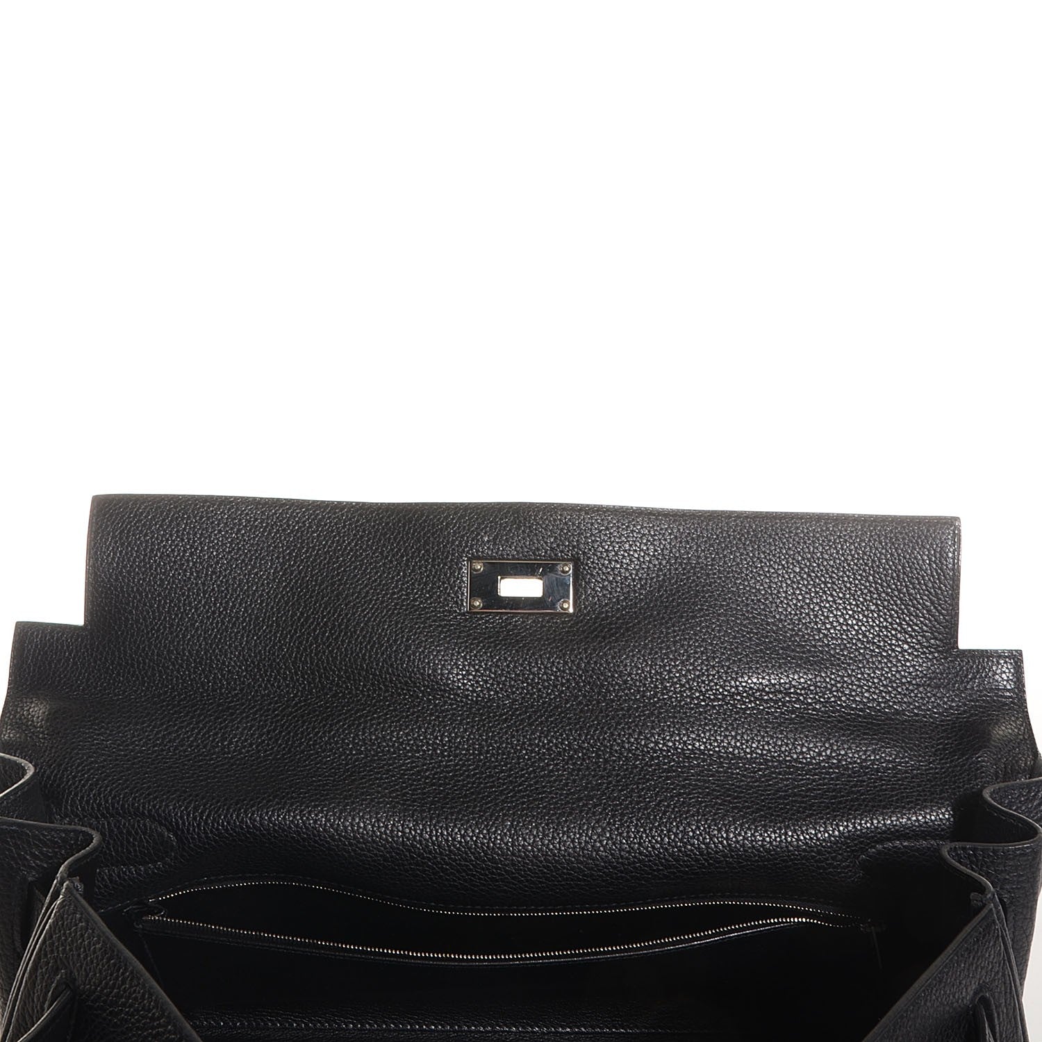 Hermes Taurillon Clemence Shoulder Kelly 40 Black 23 of 23
