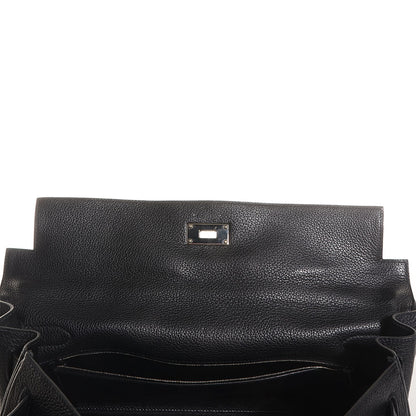 Hermes Taurillon Clemence Shoulder Kelly 40 Black 23 of 23