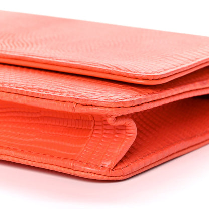 Chanel Lizard Wallet on Chain WOC Orange 10 of 13
