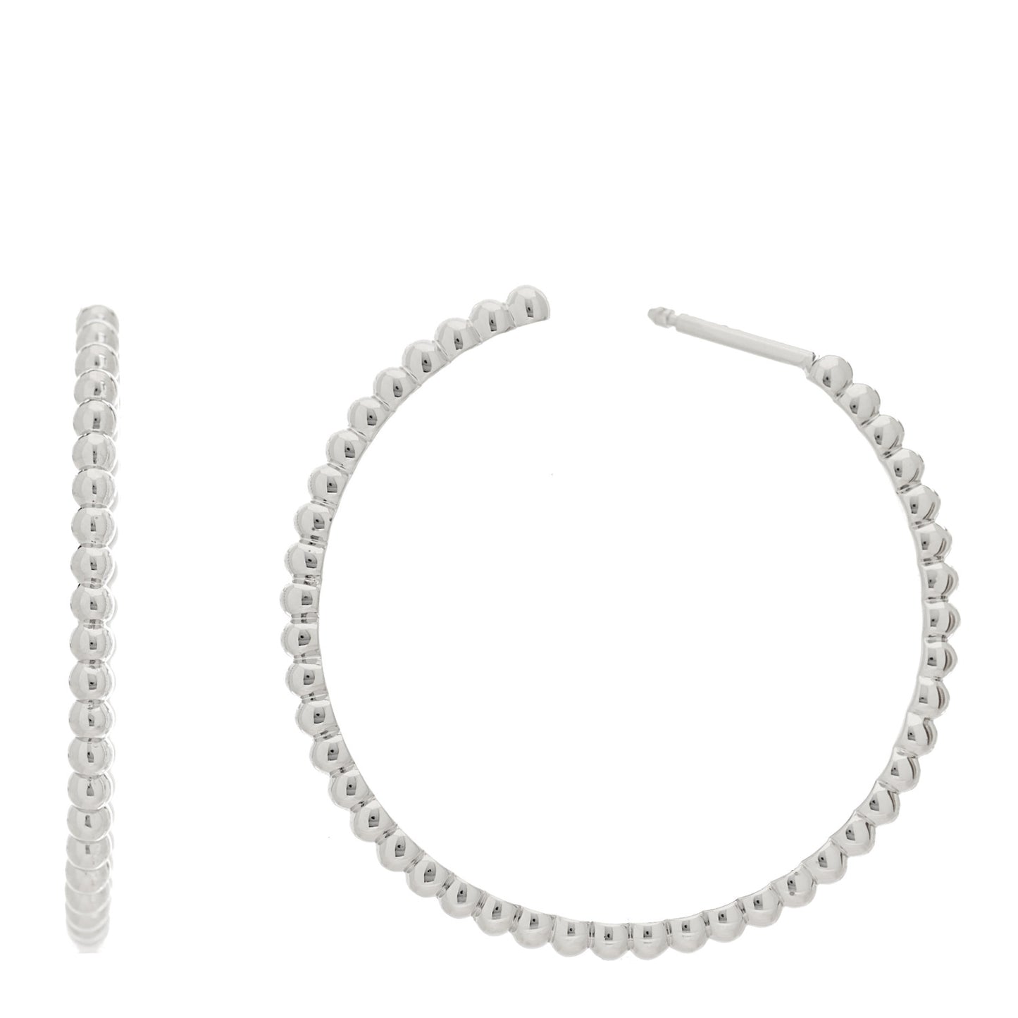 18K White Gold Small Perlee Hoop Earrings