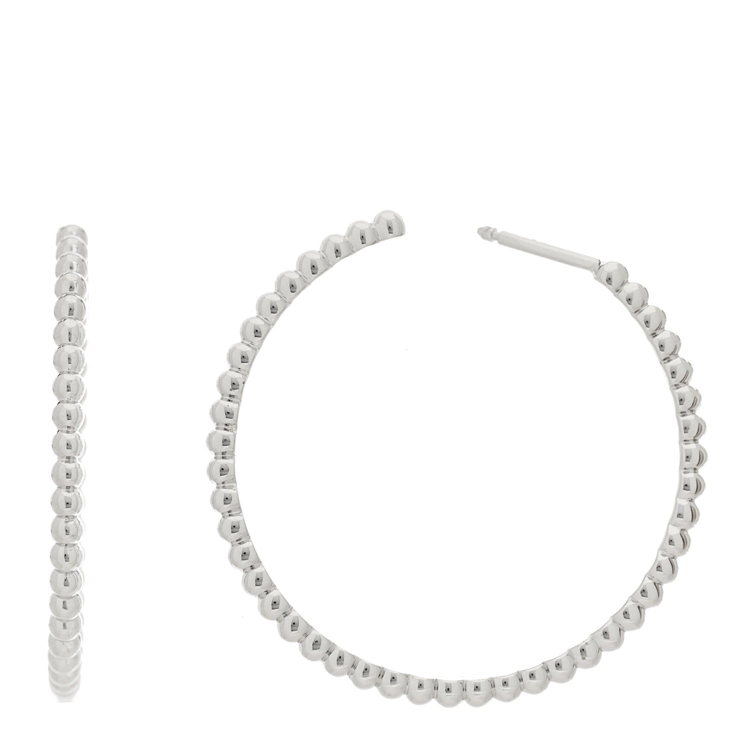 Van Cleef & Arpels 18K White Gold Small Perlee Hoop Earrings 1 of 5